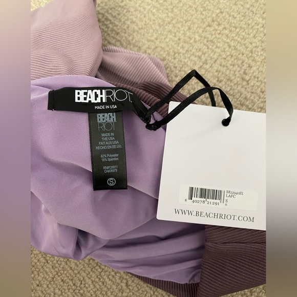 NWT Beach Riot Carlie One Piece - lavender fields colorblock size small - Picture 4 of 5